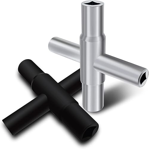 Miniatura 2 de Llave Sillcock de 4 vías (2, 1 pieza negro+1 pieza plateada)