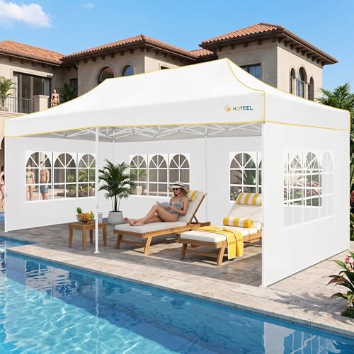 Image of Hoteel 10x20 Heavy Duty Pop Up Canopy Tent with 6 Sidewalls, White