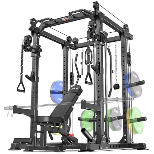 Image of Power Rack Power Cage Multi-Function Squat Rack with Cable Crossover System Selectable More Training Attachment Power Rack for Garage & Home Gym