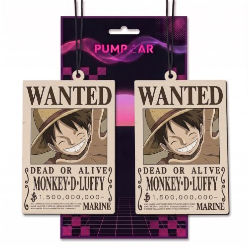 Image of PumpCar 2 pieces Wanted Luffy double-sided hanging Japanese anime cherry-scented One Piece car air freshener for rearview mirror Car Interior Accessories Household Gifts Cool Household Gifts