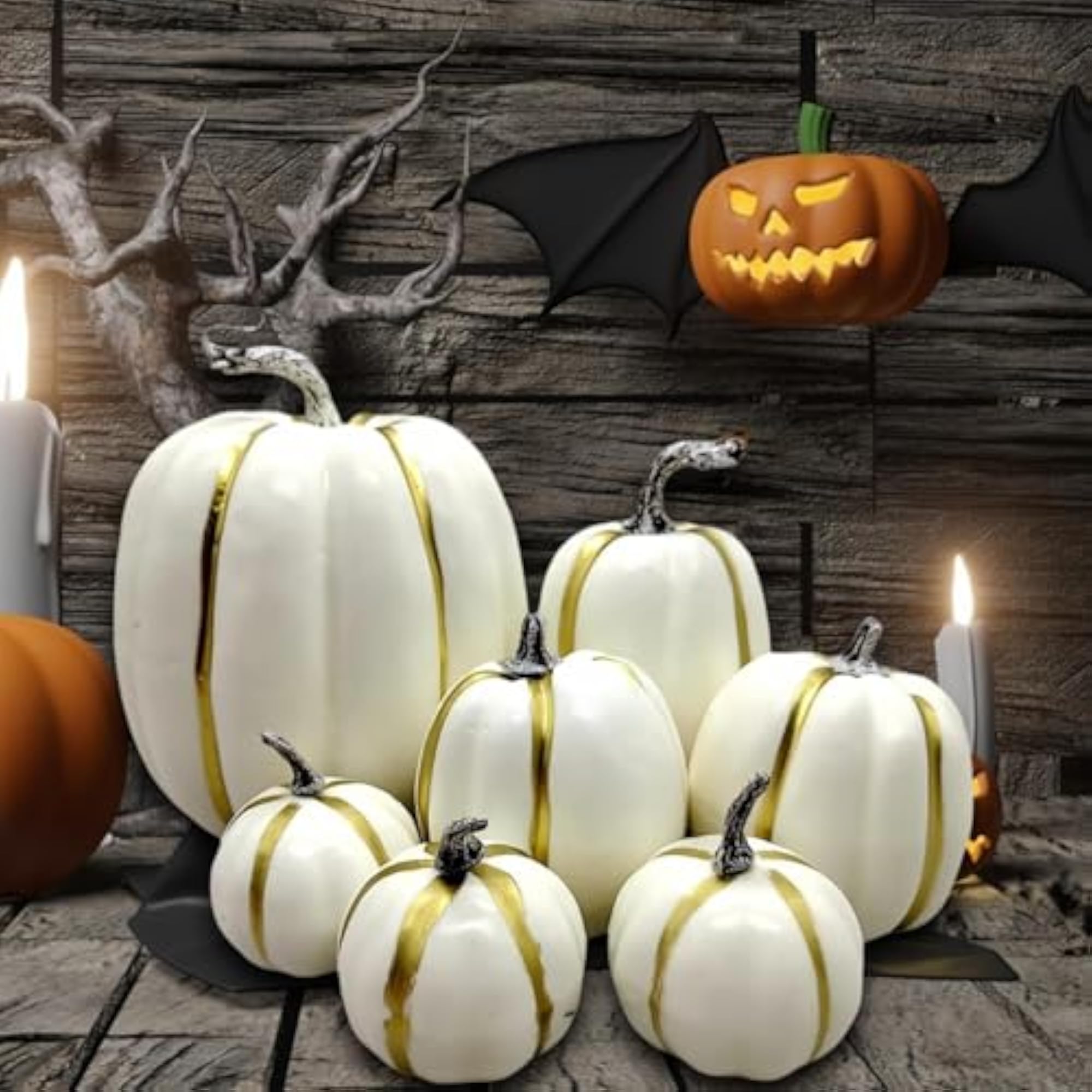 7X Foam Pumpkins Simple Crafts Artificial Pumpkins