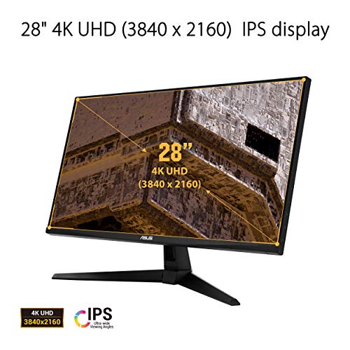 Image of ASUS TUF Gaming VG289Q1A 28 inch Monitor, 4K UHD (3840 x 2160), IPS, Adaptive-Sync /FreeSync, Eye Care, DisplayPort HDMI, DCI-P3 HDR 10, Shadow Boost, Black