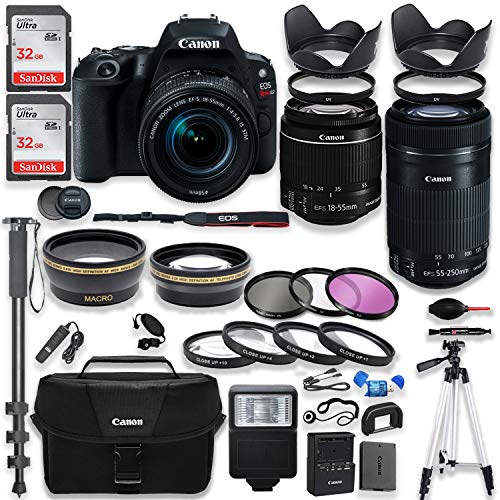 Cámara Canon EOS Rebel SL2 DSLR con lentes y accesorios