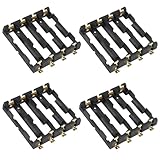 ACEIRMC 4pcs 18650 Battery Holder 4 Slot 3.7V 18650 Battery Clip Holder Box Storage Case with Soldering Pin Copper Contacts for 18650 DIY Charging Power Supply, Electronics Accessories (4Slots)
