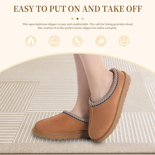 Women's Slipper Platform Mini Boots Indoor Slippers Slip on Fur Fleece Lined Suede Comfy Fur Fleece Lined Short Ankle Boots2