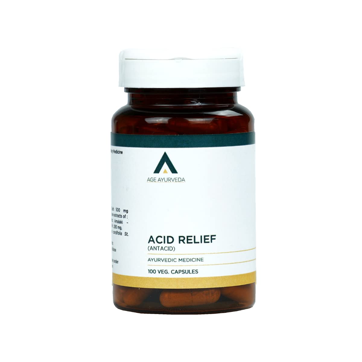 Age Ayurveda Acid Relief 100 Vegetable Capsules For Hyperacidity Heartburn Gut Health Supports Digestion Relief From Bloating, Constipation & Gas|Digestive Supplement For Adults Men Women (Pack Of 1)