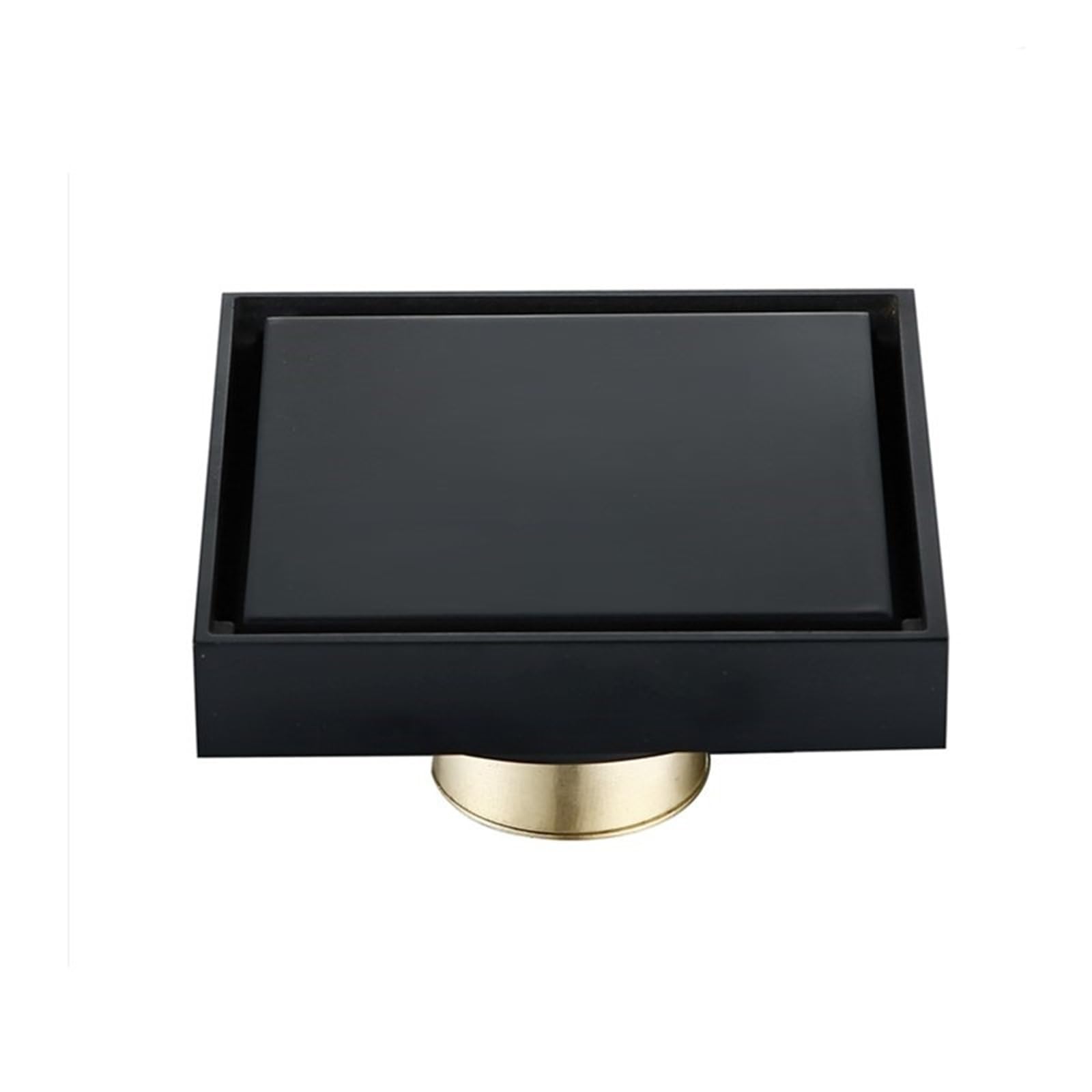 DesagüEs De Suelo Accesorios de baño, desagüe Suelo Ducha con Acabado Negro Mate latón, residuos Cuadrado 100x100mm