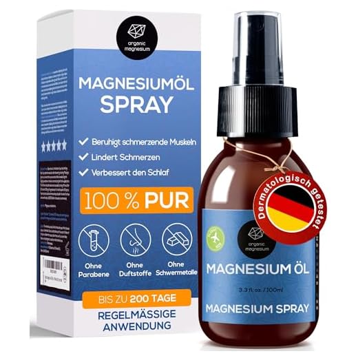 Ultra Pur MagnesiumÖl Spray 100ml - 100% Natürlich Reines Zechstein Öl von Organic Magnesium | Perfekt für Sport & Muskel entspannung | Flüssig MagnesiumChlorid Oil Konzentrat