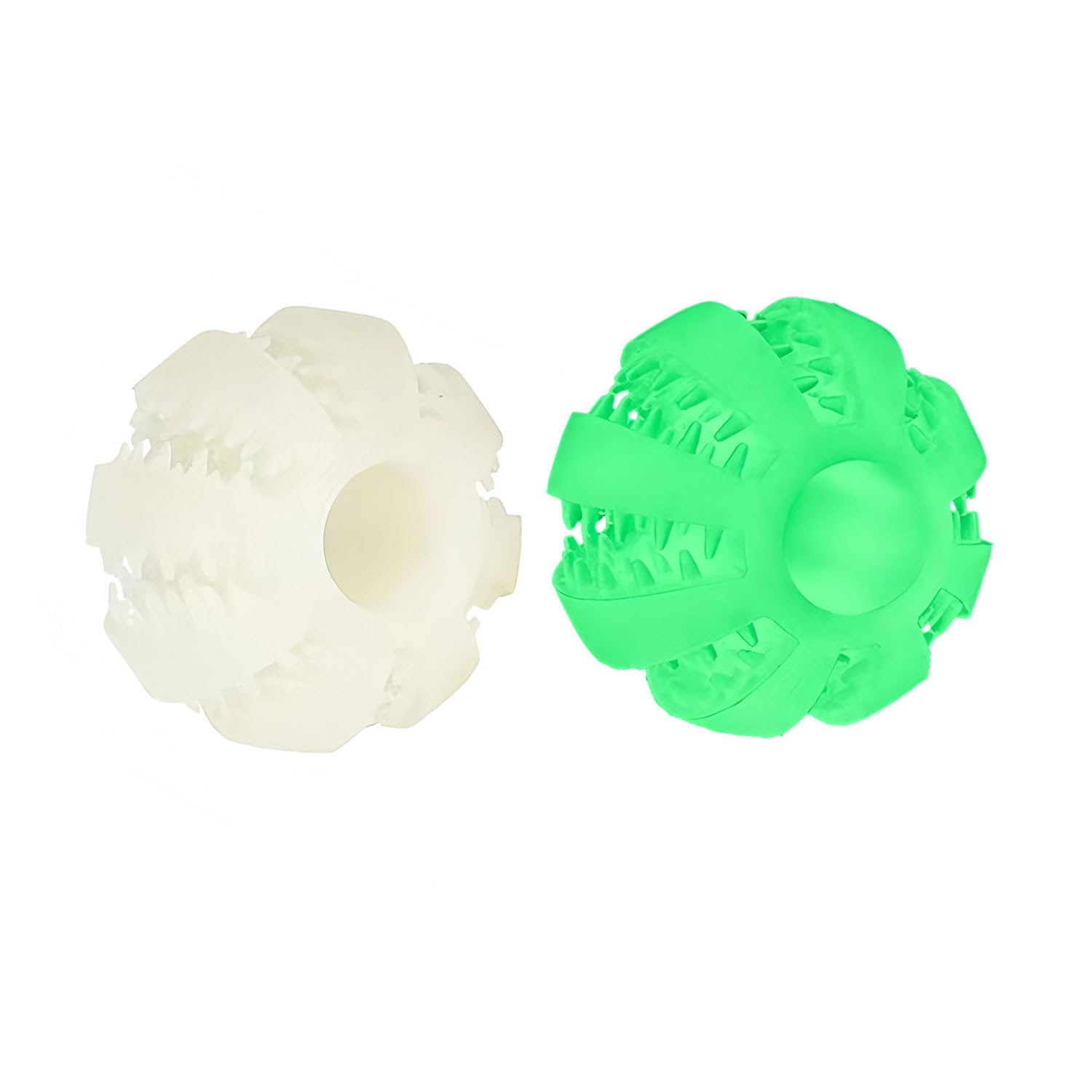 Dog Treat Toy Ball Dog Tooth Cleaning Toy Glow in The Dark Bouncy Balls Interactive Puzzle Feeder Puppy