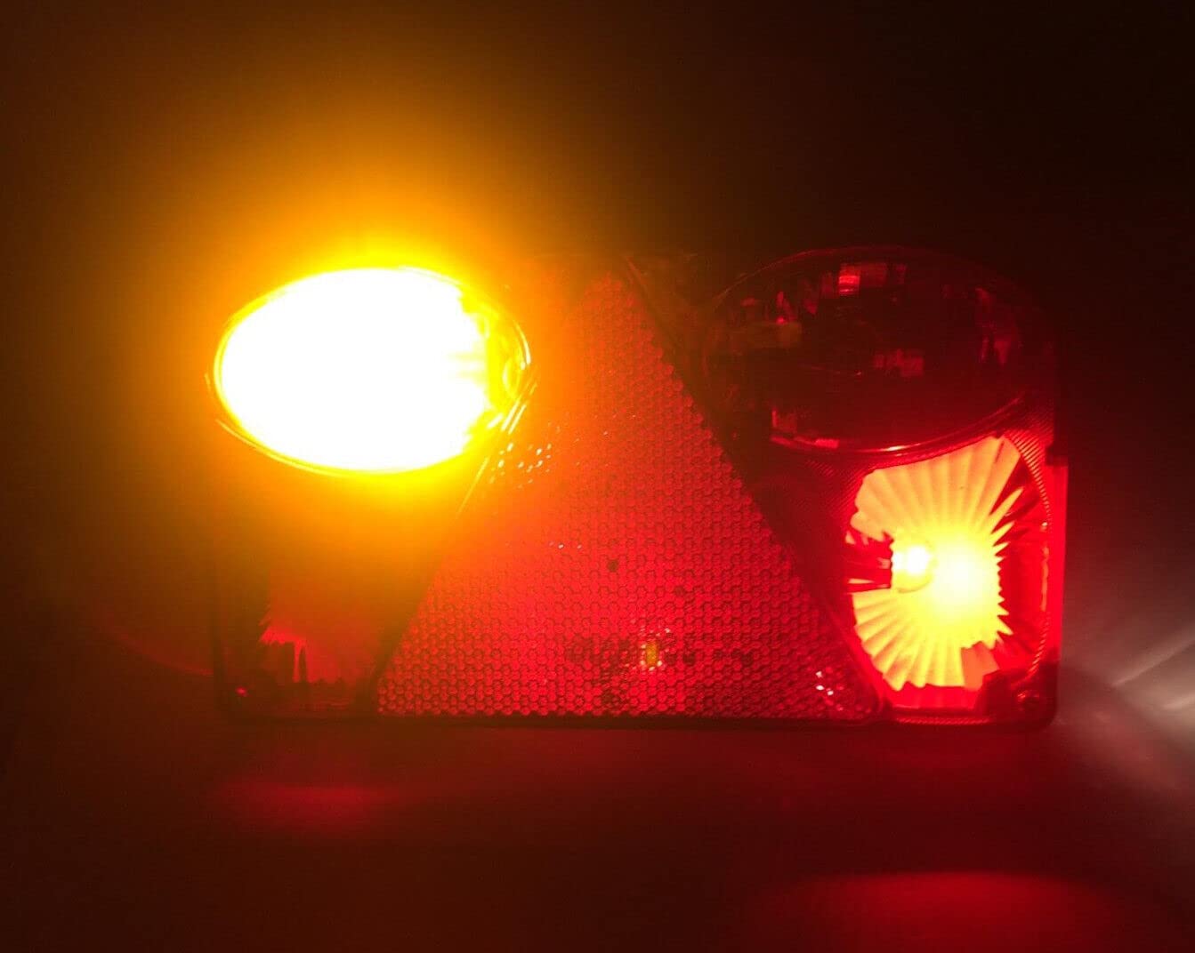 Anhängerbeleuchtung LED Set 12V/24V E9 – Rückleuchten mit Bajonett,13-poliges Kabel – Anhänger Trailer Wohnwagen LKW (2x LED Umrissleuchte, Kabel 5m/3,1m)