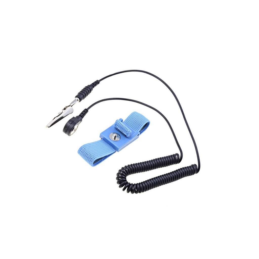 SCS ECWS61M-1 Blue Fabric Adjustable Wrist Strap, 6 ft. Coil Cord