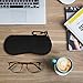 MoKo Eyeglass Soft Case, Zippered Neoprene Sunglasses Pouch with Clip for Men Women - Black