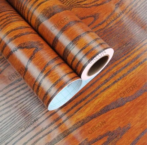Image of CREON Brown Wood Contact Paper Peel and Stick, Self Adhesive Wood Wallpaper for Countertops Cabinets Table Furniture (Caramel Wood, 24X48 in)