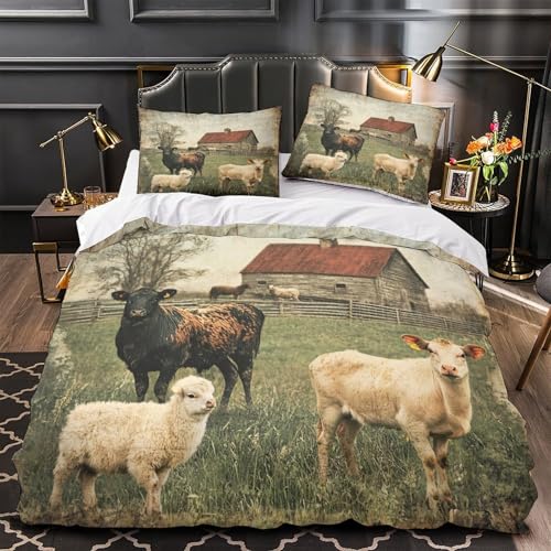 Parure de lit animaux de la ferme 200x200 microfibre housse de couette