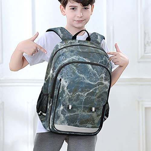 Sac à dos léopard bleu marbre pour garçon | Idéal pour le collège - 6