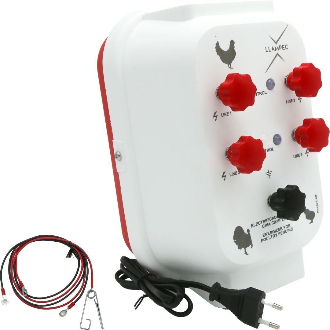 Llampec Pastor Eléctrico Avícola PASAVICAM – 4,6 J y 10.000 V – Especial para Gallinas Ponedores en Libertad y Aves de Corral – Control de Cercas y Protección frente a Fauna Salvaje