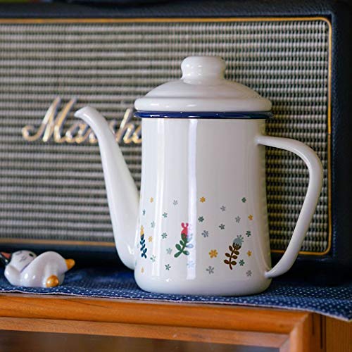 #N/A/a Tetera esmaltada retro tradicional Tetera para la fabricación de cerveza - Imagen 3