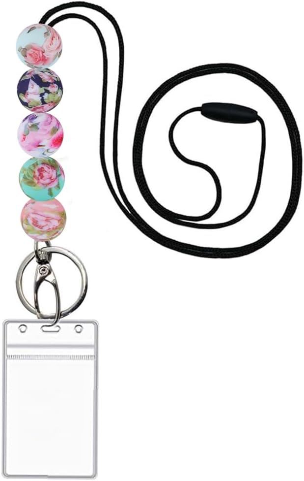 30Pcs Flower Silicone Beads Set Round Silicone Beads Bulk 15mm Floral Print Rubber Focal Beads Flower DIY Crafts Loose Spacer Beads for Pens Keychain Bracelet Necklace Lanyard Making - Image 3