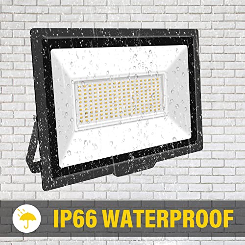 Willpower 2pcs Outdoor LED Floodlights 150W 15000LM LED Security Lights IP66 Waterproof 175V-265V Daylight Warm White 3000K Wall Light for Garden Garage Back Door Yard Lawn Court Patio - Image 4