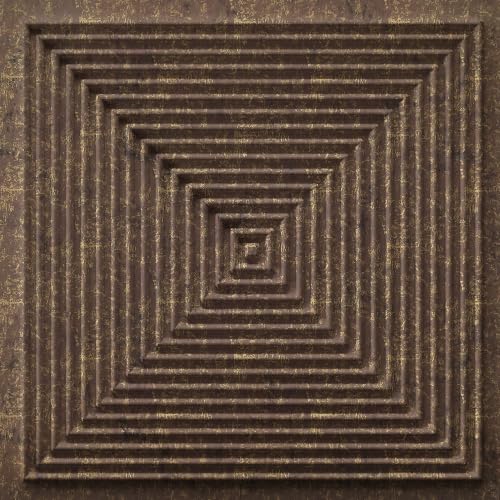 Image of Kayra Decor 3D PVC Wall Panels for Bedroom & Living Room | Pryamid Design |Magnum Brown Color | 19.7 x 19.7 Inch | Pack of 18 | 42.48 Sq Ft