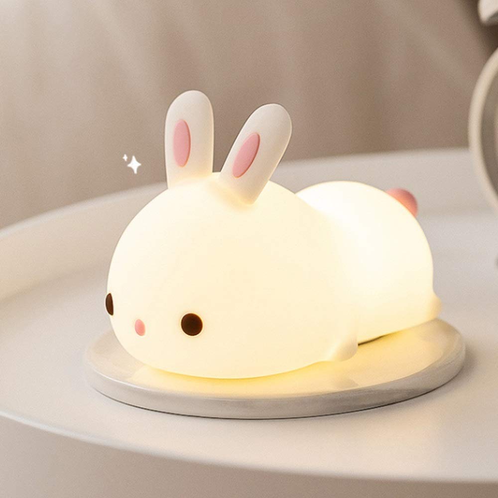 Luce Notturna in Silicone, Luce Notturna per Giovani Conigli Touch Ricaricabile Portatile Morbida e Carina, Luce Notturna nella cameretta dei Bambini, Camera da Letto Interesting