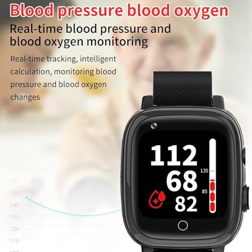 Inteligentny zegarek GPS dla osób starszych z przyciskiem alarmowym SOS, kamerą, rozmową wideo 4G, alarmem upadkowym, monitorowaniem temperatury dla demencji, bezpieczeństwa Alzheimera