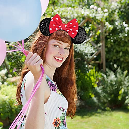 Image of FANYITY Mouse Costume Ears,2 Pcs Mouse Ears Headbands for Girls & Women Party,Size Free (BYBD+DH)