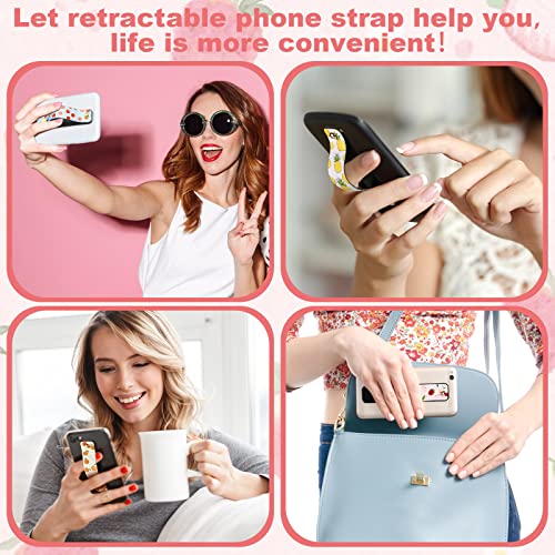Image of Weewooday 6 Pieces Phone Grip Holder Cell Phone Grip Strap Telescopic Finger Strap Stand Universal Finger Kickstand for Most Smartphones(Retro Color,Fruit)
