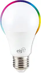 Lâmpada Inteligente de LED 10W Dimerizável, Compatível com WI-FI, Bluetooth, Comando de Voz, Soquete E26/E27, SHLL100, ELG, RGB
