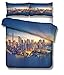 Zestaw pościeli Europa nowoczesny Zjednoczone Królestwo Stanów Zjednoczonych 3D obraz New York Los Angeles Chicago Philadelphia London Piękny widok nocny poszewka na kołdrę 135 x 200 cm