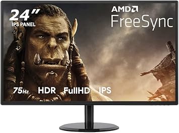 Level KONDOON RS24F-2023 Monitor 24 Pulgadas LED Gaming, PC, FHD 1080p IPS Eye Comfort, HDR, AMD FreeSync, VESA, HDMI, VGA, 75Hz, 5ms
