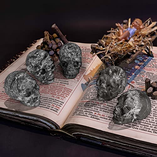 Estatua Cráneo de Geodas Negro 2 Pulgadas para Decoración miniatura 6