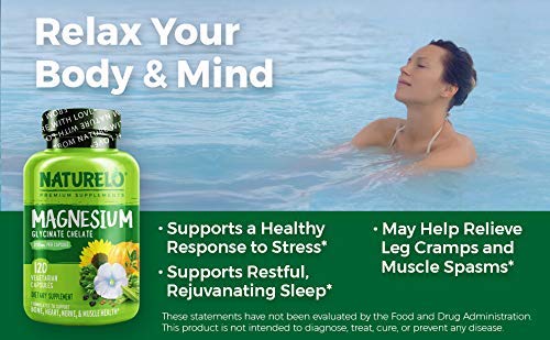 NATURELO Magnesium Glycinate Chelate Complex - 200 mg Magnesium with Organic Vegetables to Support Sleep, Calm, Muscle… - Image 6