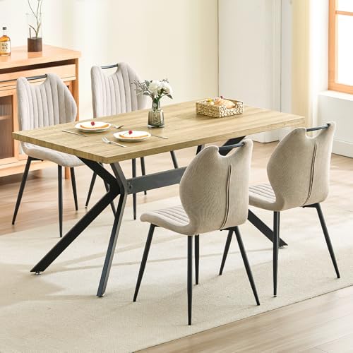 LEWE Dining Table with Chairs 4, Rectangular Kitchen Dining Table...