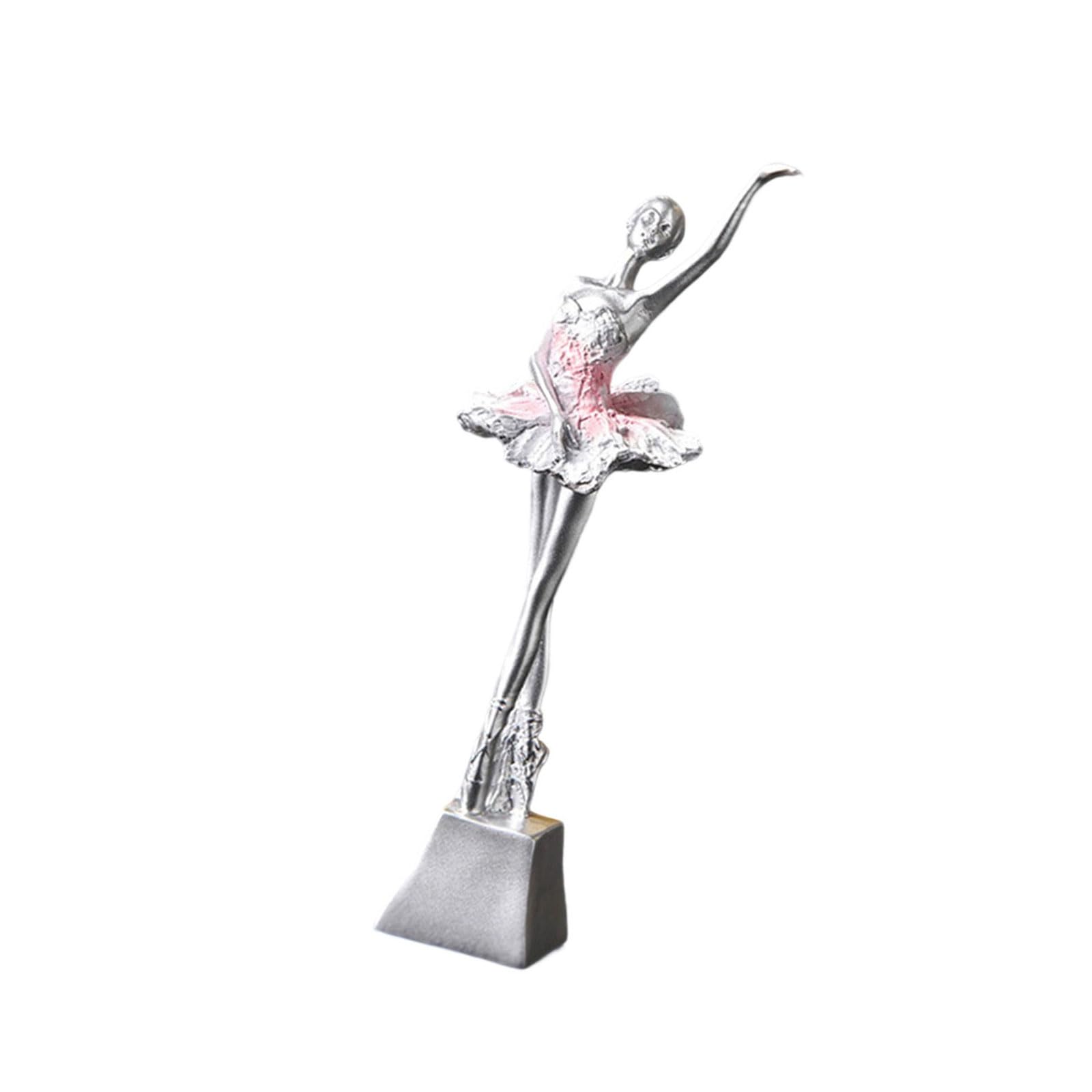 FackLOxc 2 Artistic Ballet Dancer Figurine Resin Craft Statue for Entryway Bookcase Accent Display Ballet Dancer Figurine