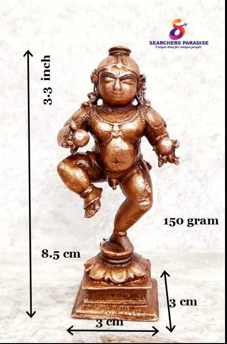 Image of Bal Krishna with Laddu Copper Murti | Idol - 3.3 Inch | 150 g