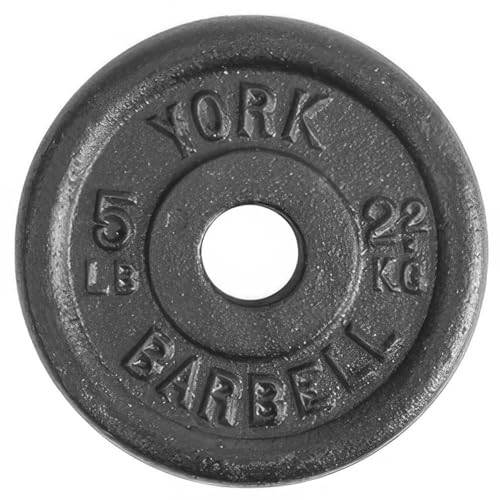 YORK 1” Standard Contour Cast Iron Plate 5lbs, Black