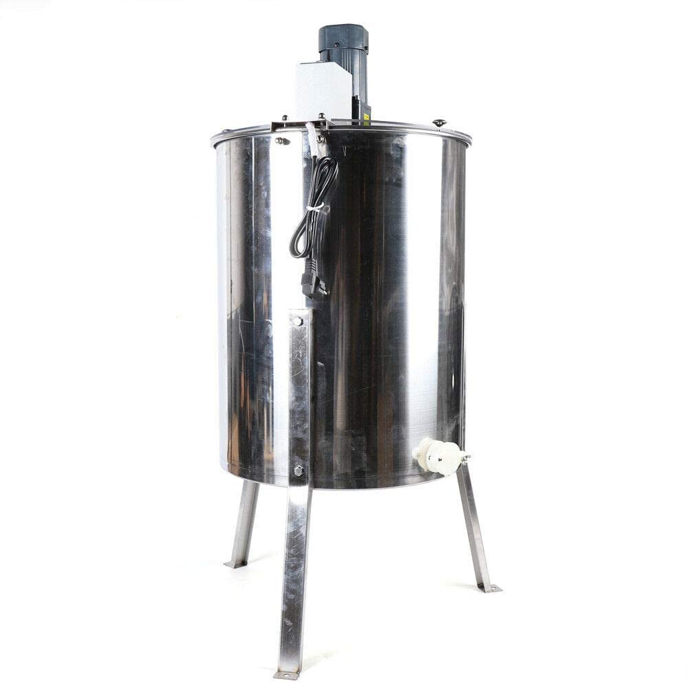 Extracteur de miel électrique à 4 cadres avec couverture en verre pour apiculteur et éleveur d'abeilles, accessoire pour apiculteur amateur 26 x 42 cm, hauteur du tambour : 61 cm, avec pieds : 81 cm |