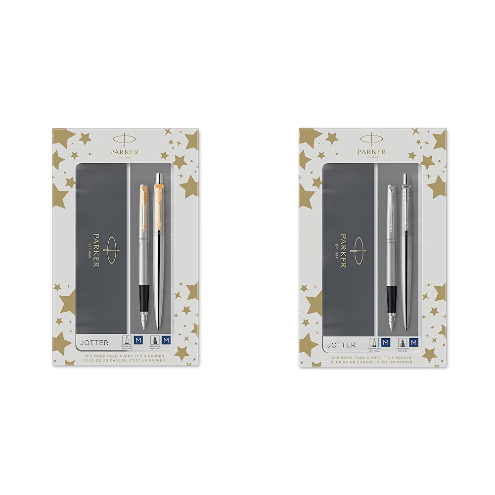 PARKER Jotter Duo-Geschenkset mit Kugelschreiber und Füller & Jotter Duo-Geschenkset mit Kugelschreiber und Füller | Edelstahl mit Chromzierteilen