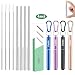 Vantic Reusable Collapsible Telescopic Straws - 4pack Stainless Steel Portable Drinking Straw with Travel Case & Cleaning Brush for 12oz/20oz/30oz Cups-Rose Gold&Black&Purple&Blue
