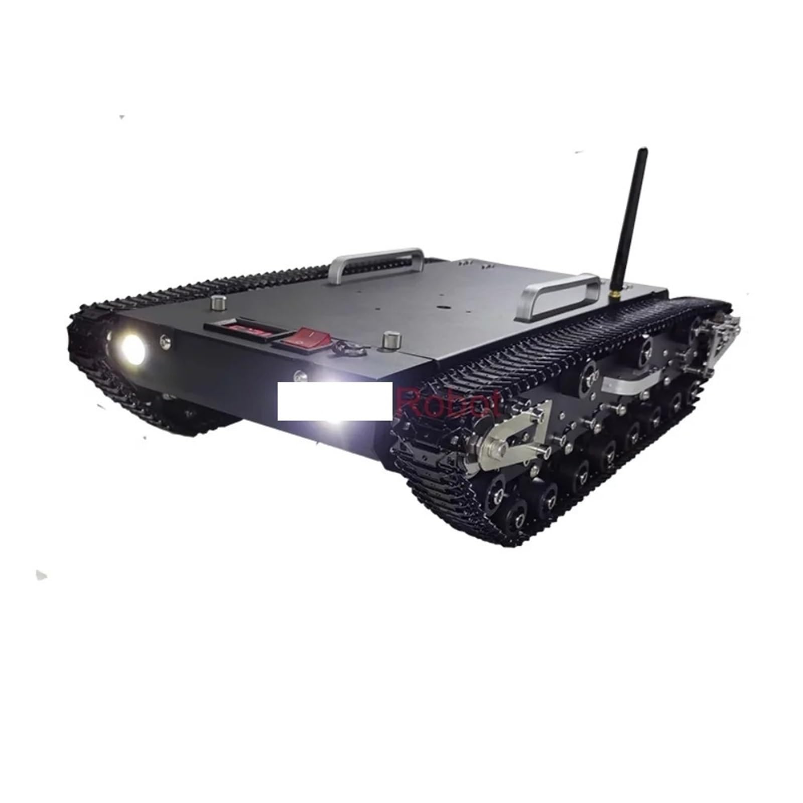 30KG obciążenie 2WD podwozie zbiornika ze stali nierdzewnej Robot gąsienicowy Off Road przekraczanie przeszkód RC inteligentny samochód z silnikiem prądu stałego o dużej mocy ROS(RED)