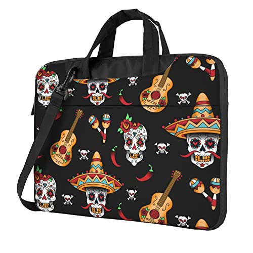 Sacoche ordinateur portable 15.6 pouces Sugar Skull housse bandoulière rembourrée anti-choc