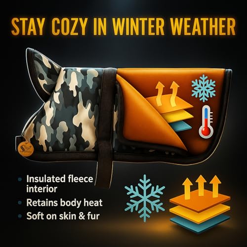 Image of Sage Square Camouflage /Army Winter Coat for Dogs - Windproof Jacket, Insulated, Warm for Cold Weather, Adjustable Fit, Comfortable Design for Indoor & Outdoor Use, Random (Military, M - 16 Inch)