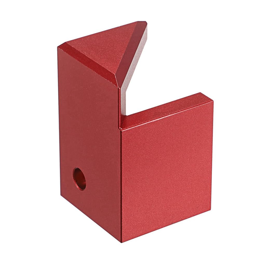 Littimoon Center Finder Tool Sturdy Aluminum Alloy 45 Degree Angle Marker for Square or Round Wood Pen Center Finder, Red