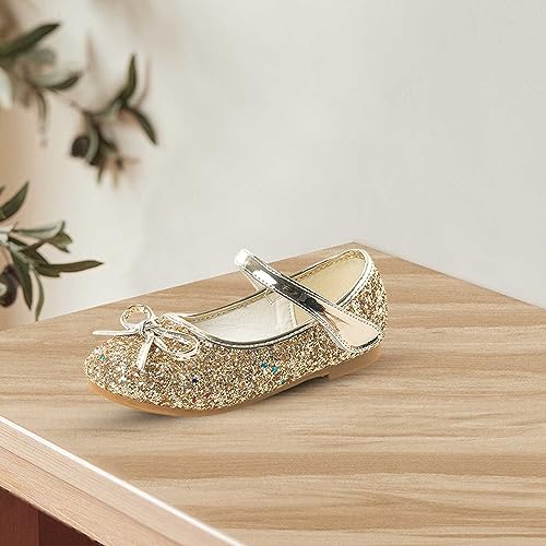 Girls Wedding Party Low Heel Flats Rhinestones Bow Ballet Glitter Mary Jane Shoes Shining Ankle Strap Flower Shoes3