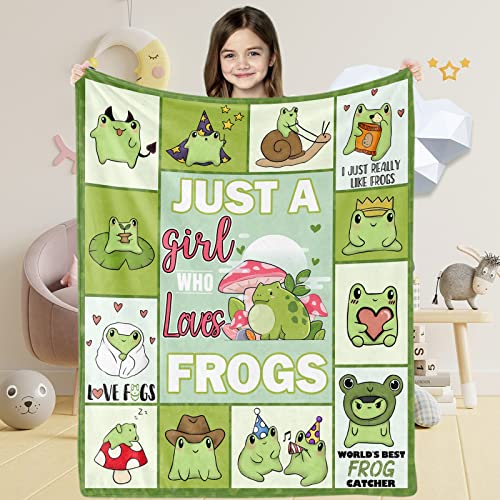 Just A Girl Who Loves Frogs Flannel Blanket