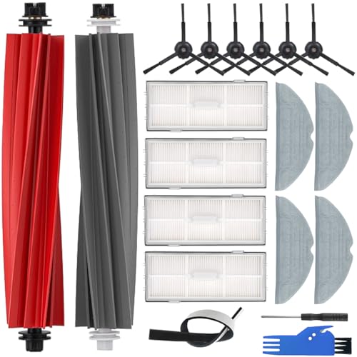 EATBALE Replacement Parts for Roborock S8/S8+/S8 Pro Ultra Robotic Vacuum Cleaners Dual Main Roller Brushes Side Brush HEPA Filter Mop Pads Attachment Accessories Kit Mopping Cloth Spare Kit