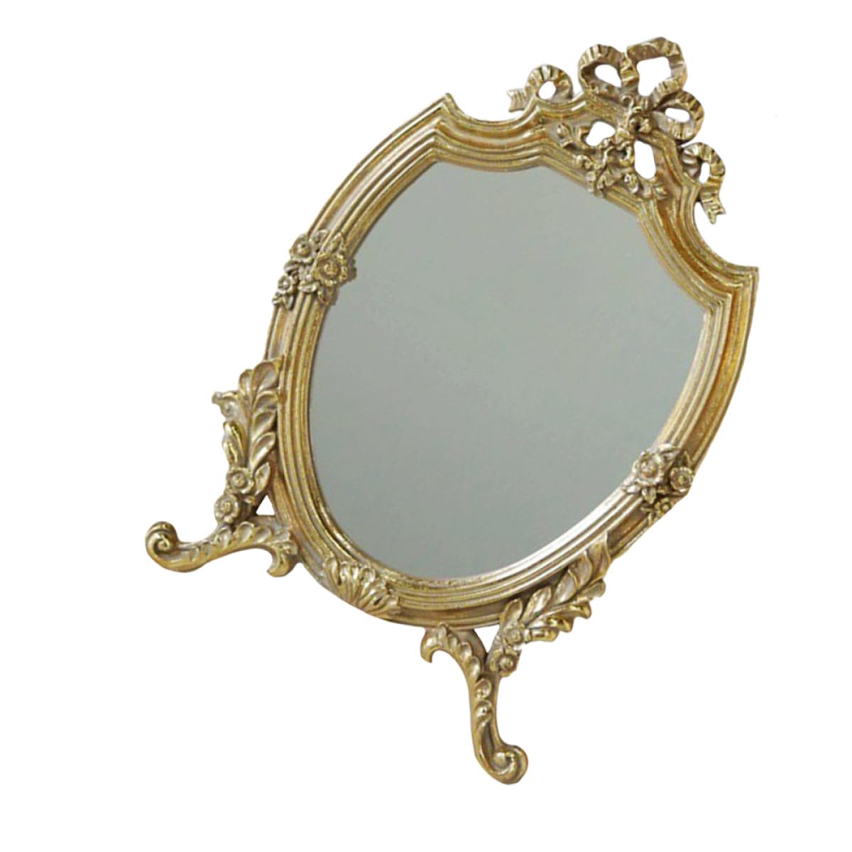 Miroir de bureau vintage doré léger et miroir de maquillage