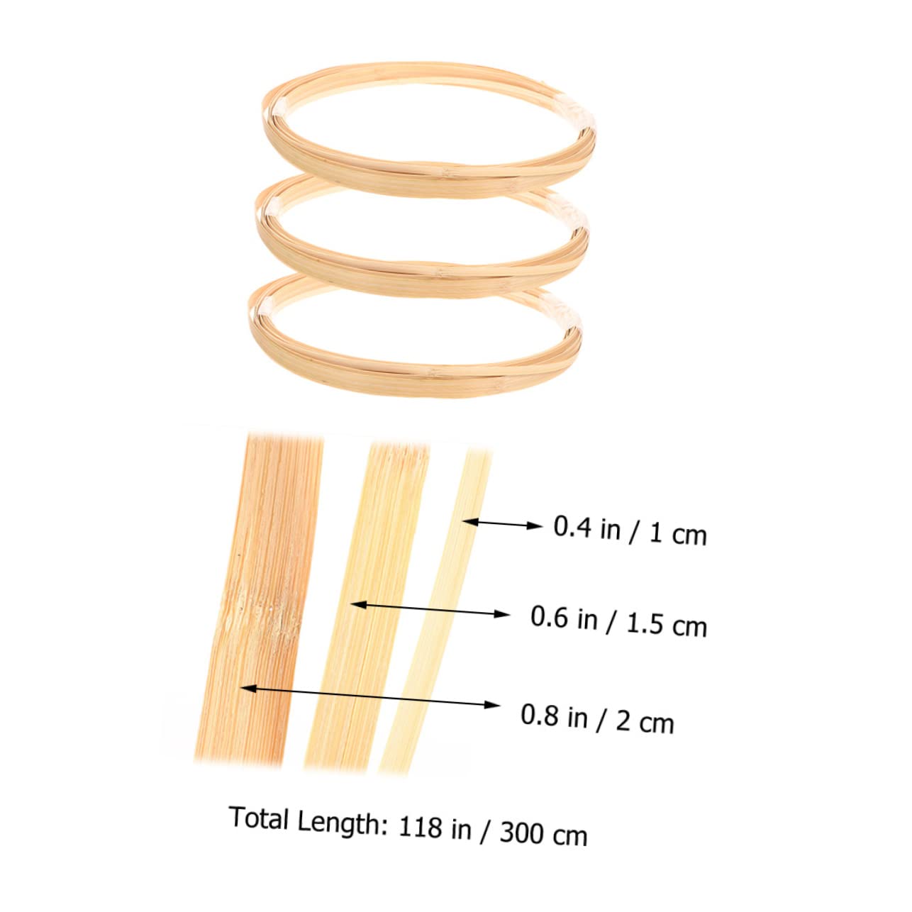 Sourcing Map 7 Rotoli Di Strisce Di Bambù Per Tessitura, 0,5 Cm
