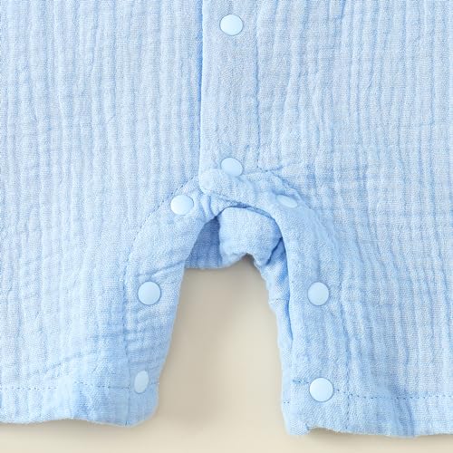 Sasaerucure SRC-JS-GOSVNLB-6D1 Infant Baby Boy Summer Romper Jumpsuit Linen Solid Short Sleeve Overall Shorts One Piece Outfit Summer Clothes thumb #3